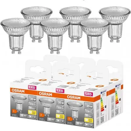 OSRAM LED VALUE PAR 16 GU10 LED Strahler 2,6W=35W 36° 2700K Glas warmweißes Licht Akzentbeleuchtung Markenprodukt
