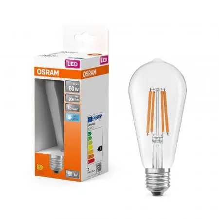 Ausverkauf OSRAM E27 Star Classic Edison 60 Filament 6.5W wie 60W 4000K universalweißes Licht