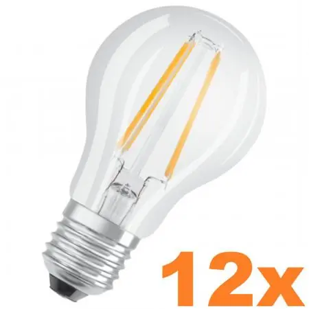 Zertifiziert 12er Sparset OSRAM E27 LED Lampe Retrofit Classic 6.5W wie 60W 6500K kaltweißes Licht in Birnenform