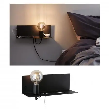 Paulmann 96775 Wandleuchte Devara USB C E27 230V max. 40W dimmbar Schwarz matt Wochenendangebot