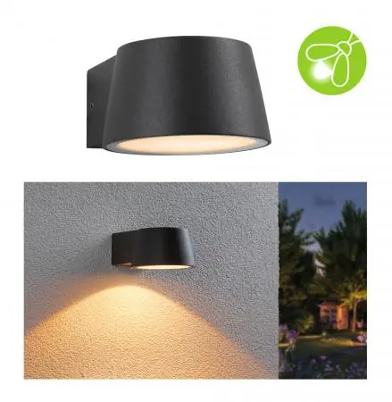 Kracherpreis Paulmann 94713 LED Außenwandleuchte Capea insektenfreundlich Spritzwasser geschützt extra warmweiß Schwarz Aluminium