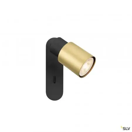 Beliebt SLV 1008297 PURI 2.0 Tube, Wand- und Deckenaufbauleuchte, Schalter, rechteckig, 1x max. 6 W GU10, schwarz / gold