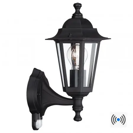 Preiswert Philips IR Wandleuchte Peking in Schwarz mit Bewegungsmelder in klassischer Form