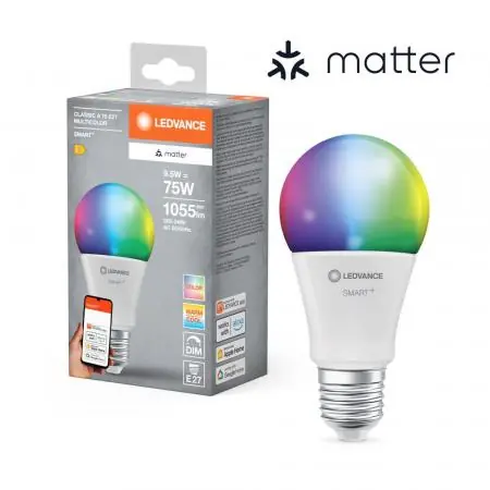 Jetzt Kaufen LEDVANCE SMART+ SMART+ MATTER Classic A75 LED-Lampe 9,5W Multicolor E27 2700-6500K