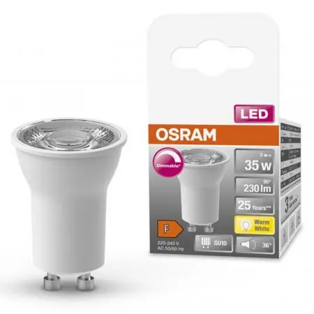 Markenware OSRAM GU10 SUPERSTAR Spot PAR11 36° dimmbar 3W wie 35W 2700K warmweißes Licht