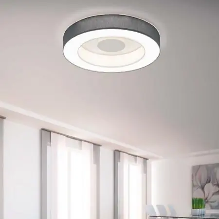 Sonderangebot Helestra LOMO leistungsstarke LED Deckenleuchte Anthrazit dimmbar ø65cm