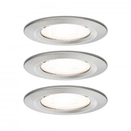 Paulmann 93476 Einbauleuchte Set Nova rd starr LED IP44 3-stepdim 3x6.5W GU10 Eisen Neu