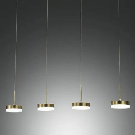 Günstig Dunk 4-flammige Pendelleuchte Messing satiniert von Fabas Luce