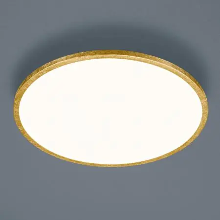Helestra Rundes LED Decken Panel RACK in Blattgold dimmbar Saisonangebot