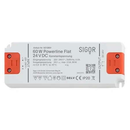Sigor Powerline Treiber Flat 60W 24VDC 160x58x18mm 2,08A IP20 Knallerangebot