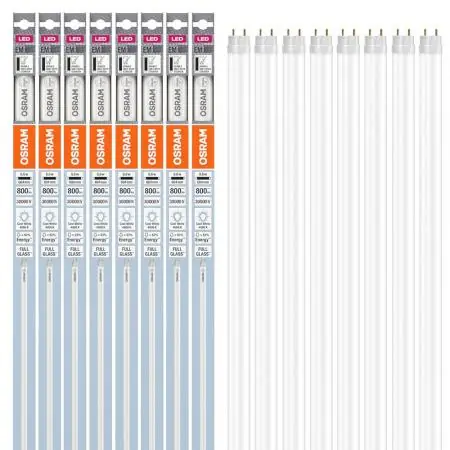 8er Pack 60cm Osram G13 T8 LED Röhre EM 6,6W wie 18W 4000K neutralweiß KVG GLAS Preisreduziert