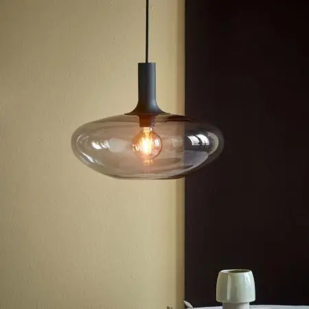 Elegante Hängeleuchte Alton mit Glasschirm Rauchglas Ø 35cm Wohnzimmer Must-Have