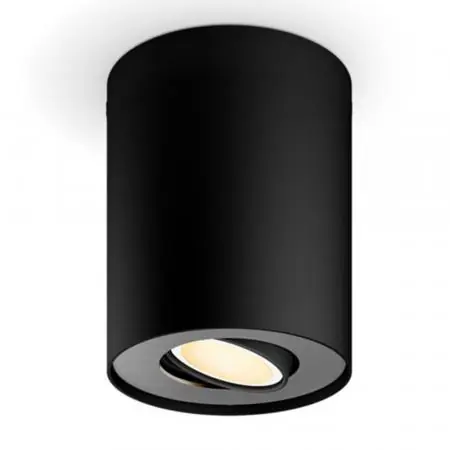 Begrenztes Angebot Philips Hue Schwenkbarer Deckenstrahler PILLAR Tunable White Schwarz inkl. Dimmschalter