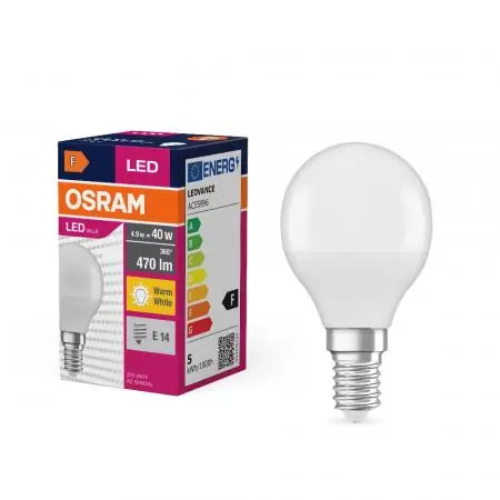 Echt OSRAM E14 LED Tropfenlampe 4.9W wie 40W 2700 K warmweißes Licht