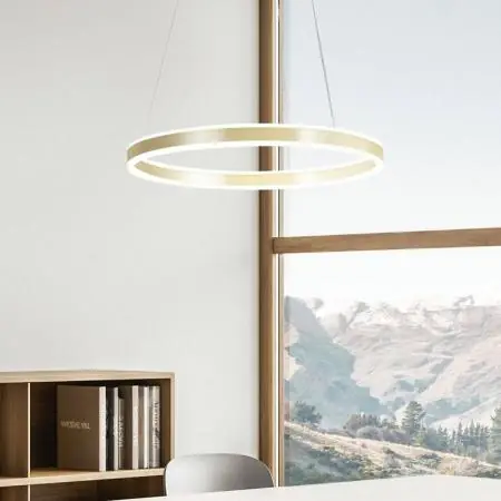 Palau LED-Pendelleuchtein in Ringform Gold up&downlight dimmbar Ø60cm von Fabas Luce Kracherpreis