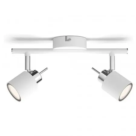 Philips 2er Meranti Decken-/Wandspot in Weiß mit 2 x GU10 Fassung IP20 - GU10 Leuchtmittel nicht enthalten Neue Ware
