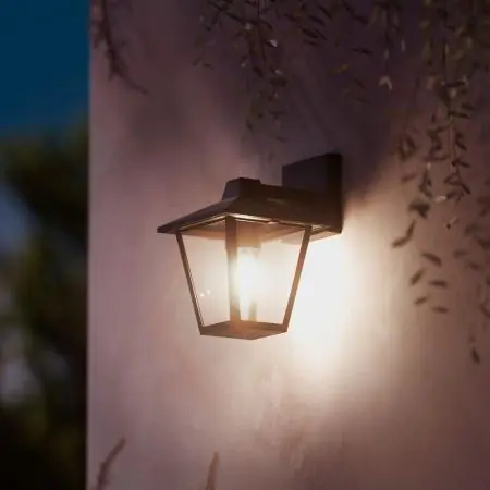 Philips Outdoor Kinno Wandleuchte mit E27-Fassung, Schwarz Sonderaktion