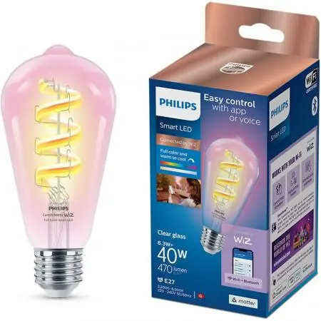 Preis Gesenkt Philips WiZ LED Lampe E27 ST64 6,3W RGB+CCT Smart WiFi Filament