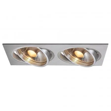 SLV 111382 NEW TRIA II ES111 Downlight rechteckig GU10 max. 2x75W alu brushed Wochenendangebot