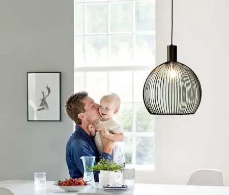 Letzte Chance Danish Design DFTP Aver Metalldraht Pendelleuchte Schwarz ø50cm