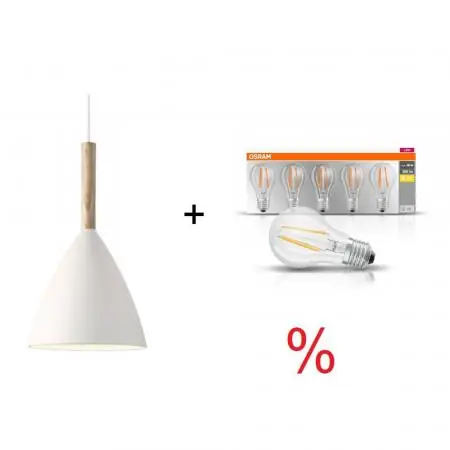 Sichere Zahlung BUNDLE DFTP Pure 20 Pendelleuchte Weiss inkl. 2 E27 LED mit Preisvorteil