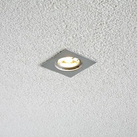 Ausverkauf EVN Decken-Einbaustrahler für Niedervolt GU5.3 Leuchtmittel quadratisch chrom matt IP20 12V EinbauØ60