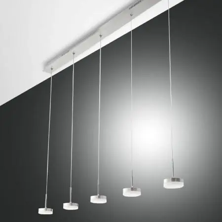 Dunk Pendelleuchte LED 5x8W Aluminium gebürstet dimmbar Fabas Luce Jetzt Kaufen