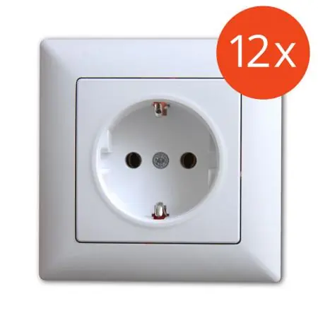 12-er Pack Günsan Visage Steckdose Unterputz Weiss 1281100200115 Abverkauf