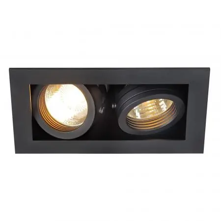 Schnäppchen SLV 115520 KADUX 2 GU10 Downlight, eckig, mattschwarz, max. 2x50W
