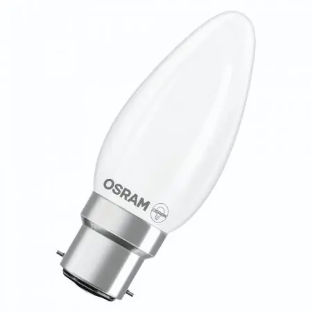 OSRAM B22D LED Lampe Star Classic B 40 mit Bajonettsockel 3,4W wie 40W neutralweißes Licht 4000K Zertifiziert