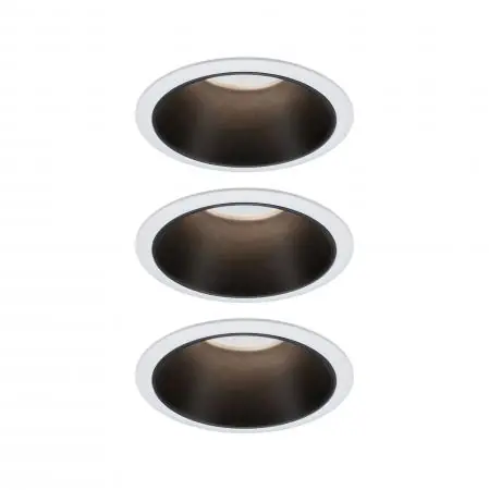 Sonderangebot Paulmann 93402 Einbauleuchte Set Cole Coin 3StepDim rd starr LED 3x6.5W 2700K weiß/schwarz