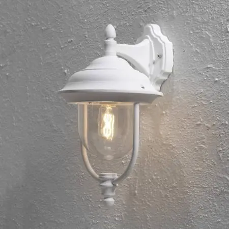 Konstsmide 7222-250 Parma Wandleuchte weiß lackiertes Aluminium, klares Acrylglas Highlight