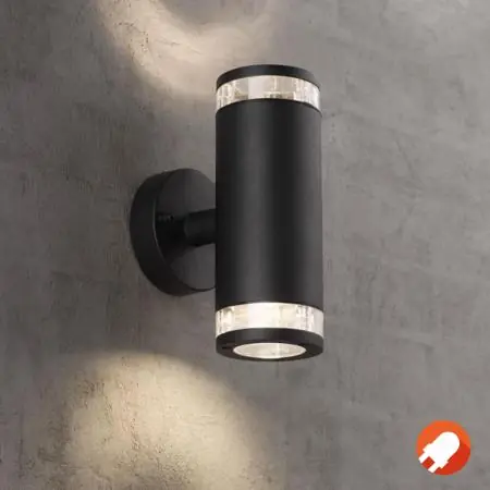 Nordlux Birk Außenwandleuchte rund Up&Dowwn in schwarz im modernen Design Rabatt