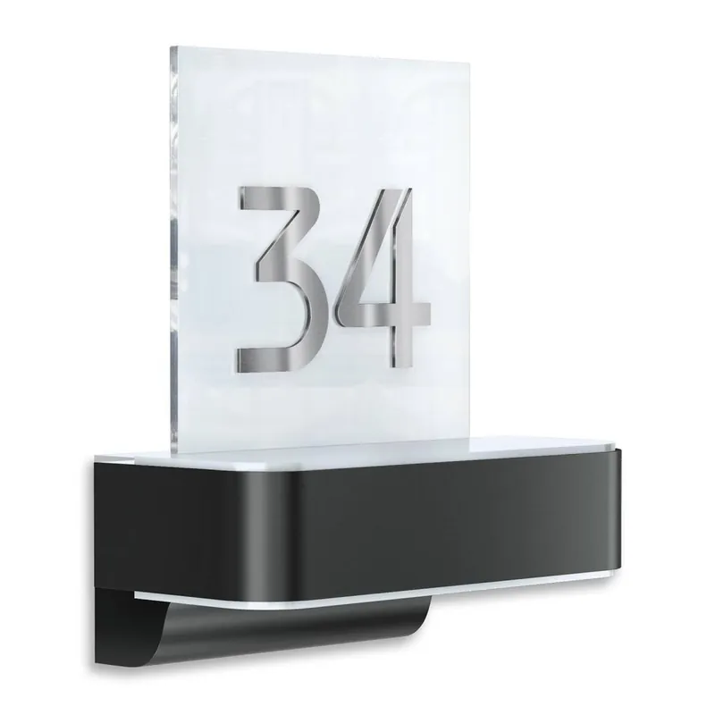 Nur Heute LED Hausnummernschild von Steinel L820 Anthrazit und Edelstahl Sensor & Bluetooth
