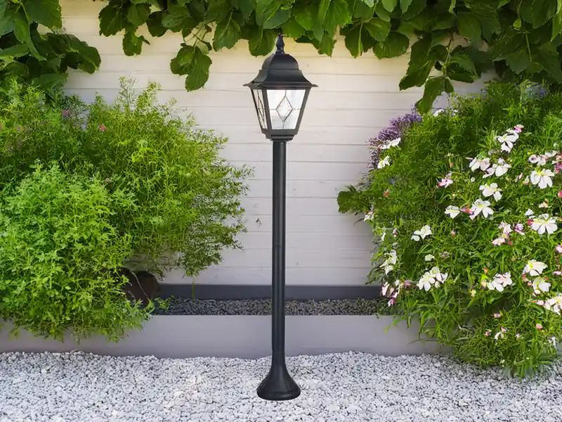 Abverkauf Elstead Lighting Außen Wegeleuchte NORFOLK Landhausstil Laterne mit Bleiglas, Höhe 109cm