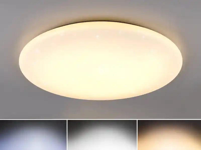 Aktuell RL LIVE YOUR LIGHT Große LED Deckenleuchte NANDO in Weiß, flach, Lichtfarbe einstellbar, Ø 70cm