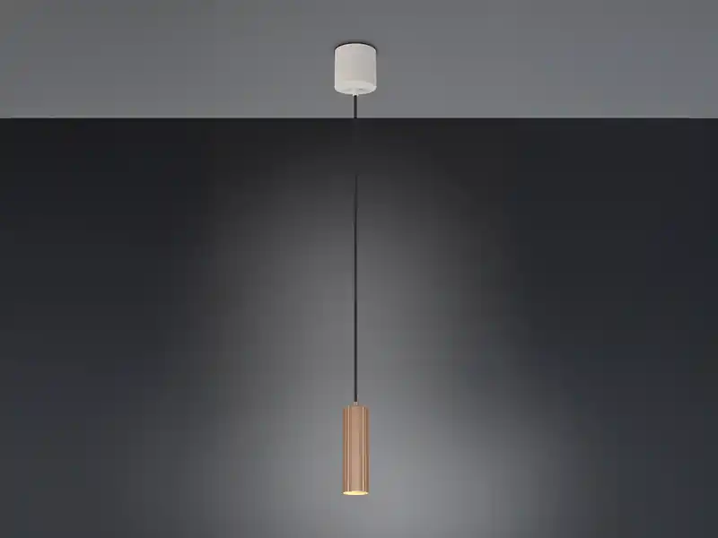 meineWunschleuchte Kleine LED Pendelleuchte einflammig aus Metall Coffee Ø 5,5cm Highlight