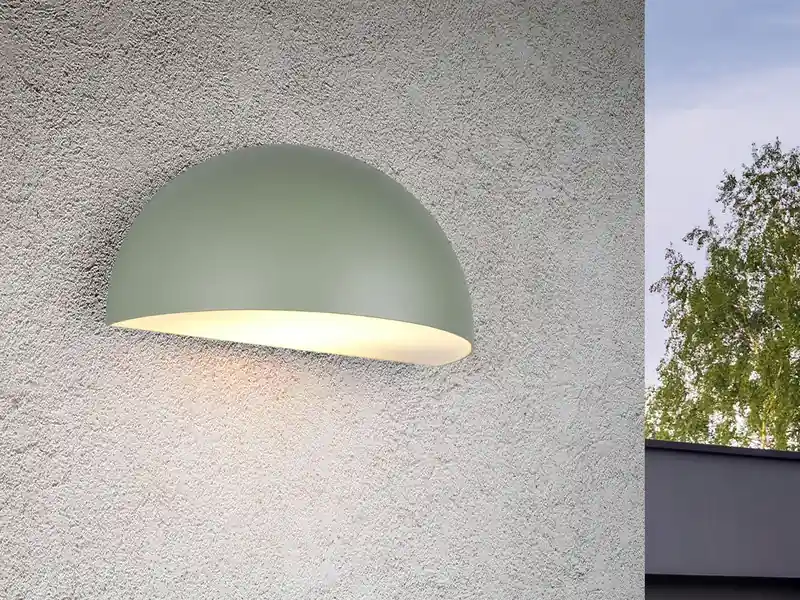 Trio Leuchten Halbrunde Downlight Außenwandleuchte MAAS Grün, Breite 27cm Top-Seller