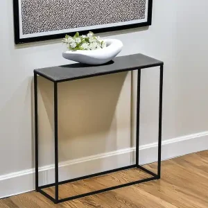 Highlight MIRRORS AND MORE Konsolentisch ANNI aus Metall in Schwarz Silber, Breite 80cm