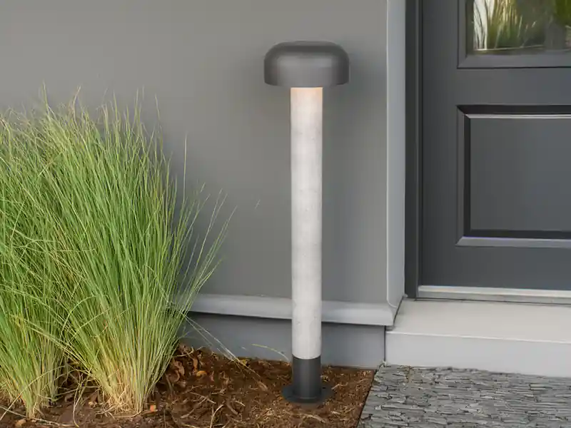 meineWunschleuchte Moderne LED Wegeleuchte in Betonoptik & Anthrazit, Höhe 84cm Schnäppchen