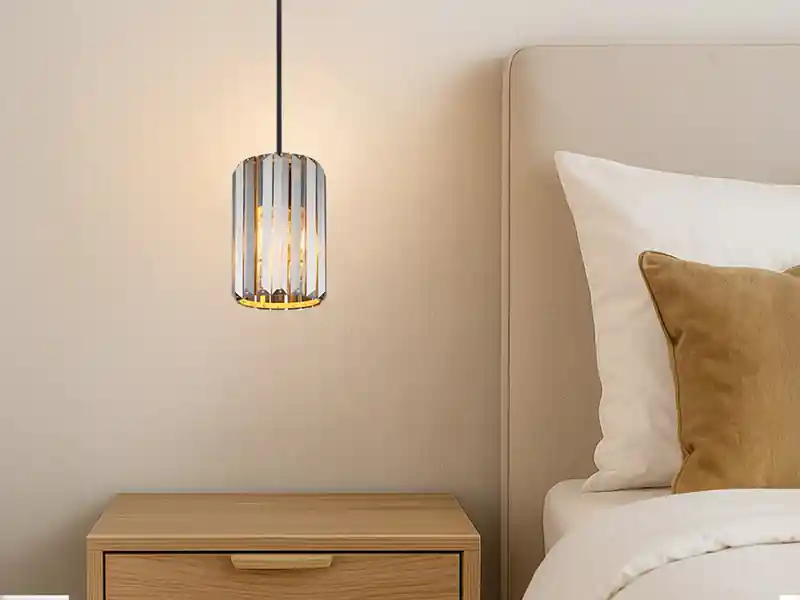 meineWunschleuchte Kleine LED Pendelleuchte einflammig mit Rauchglas Kristall Ø 13,5cm Must-Have