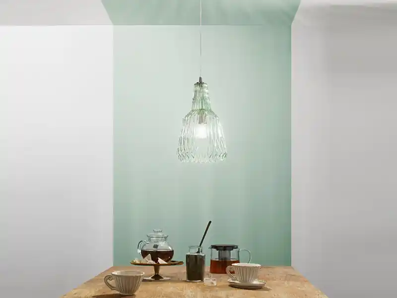 LUCE Design Pendelleuchte GALWAY einflammig, Kristallglas Grün facettiert, Ø 23cm Sale