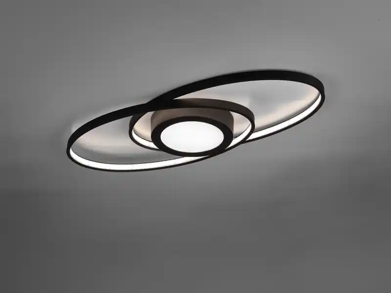 Top-Angebot RL LIVE YOUR LIGHT Große LED Deckenleuchte GALAXY Schwarz, dimmbar über Schalter, Breite 57cm