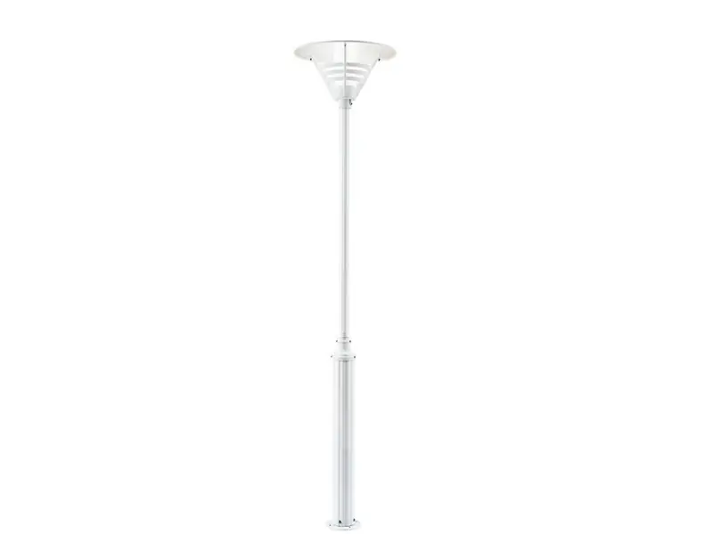 Konstsmide Mastleuchte / Gartenlaterne GEMINI, Höhe 220 cm, E27, Alu weiß / Opalglas Markenware