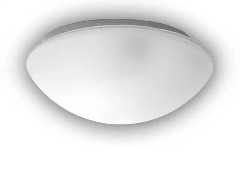Kracherpreis Niermann Deckenleuchte / Deckenschale rund, Glas Weiß mit Klarrand, Ø 25cm