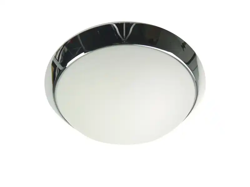 Niermann LED Deckenleuchte / Deckenschale rund, Opalglas matt, Dekorring Chrom, Ø 25cm Meistverkauft