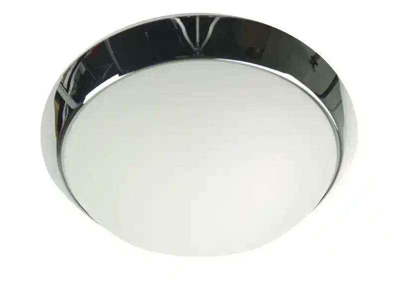 Niermann LED Deckenleuchte / Deckenschale rund, Opalglas matt, Dekorring Chrom, Ø 40cm Top-Preis