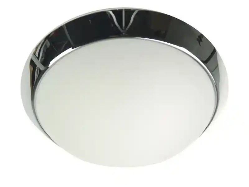 Niermann Deckenleuchte / Deckenschale rund, Opalglas matt, Dekorring Chrom, Ø 50cm Super-Preis