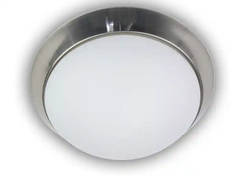 Niermann Deckenleuchte / Deckenschale, Opalglas matt, Dekorring Nickel matt, Ø 30cm Preiswert