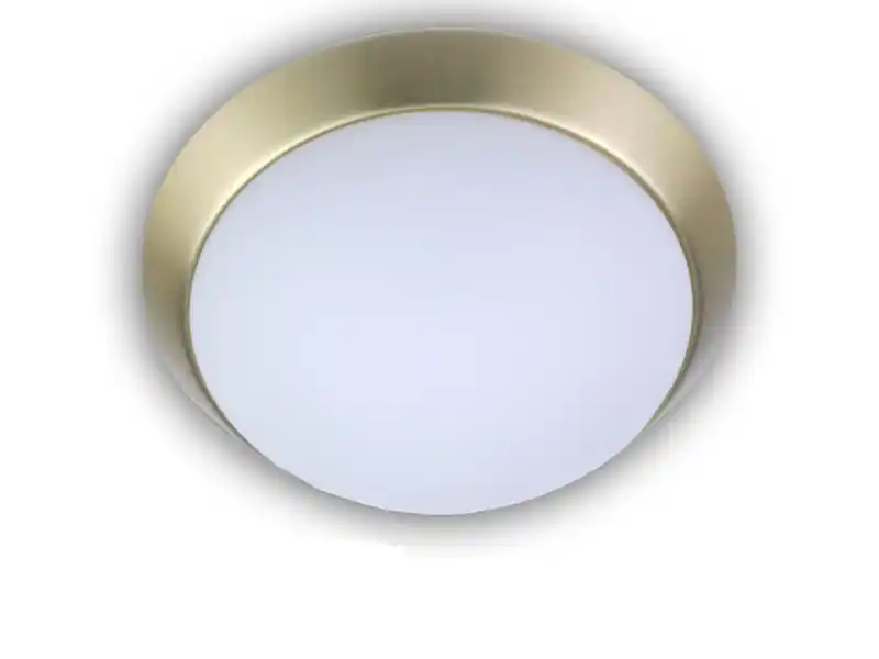 Preisknaller Niermann LED Deckenleuchte Deckenschale Opalglas matt Dekorring Messing matt, Ø 35cm